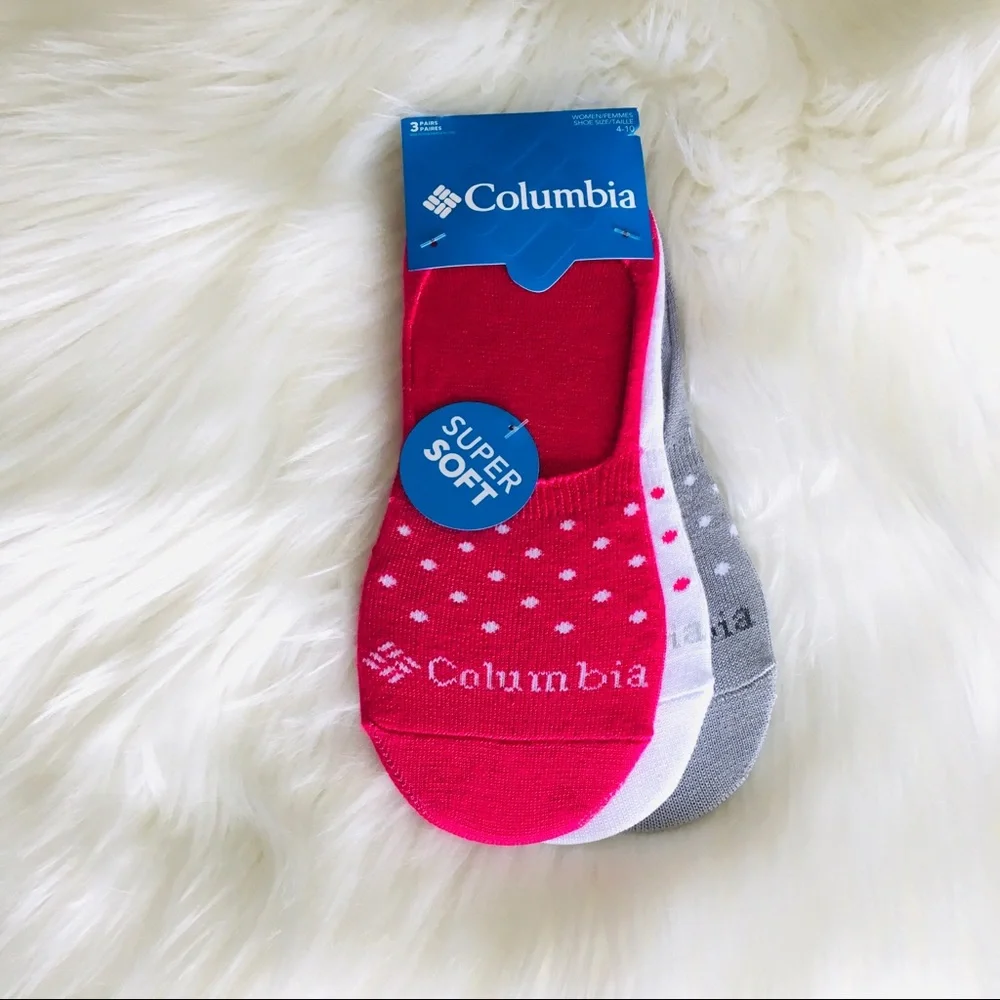 NWT Columbia Women’s 3 pk. Dottie Liner No-show Socks Polka Dot